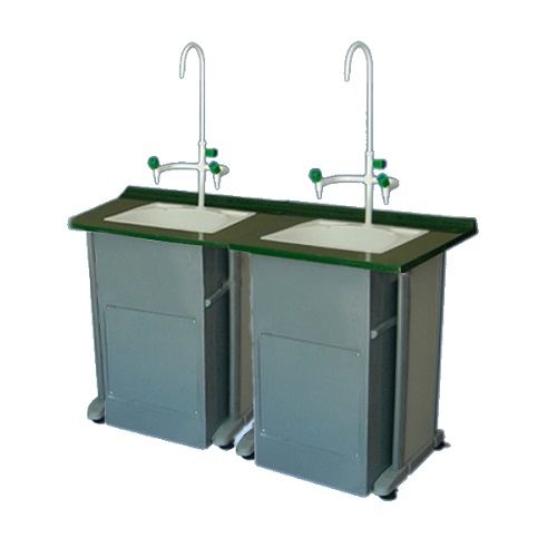 Bàn thí nghiệm đôi và chậu rửa 3 vòi VNL-02