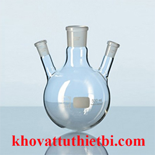 Bình Cầu đáy tròn 3 cổ mài loại nghiêng - Duran