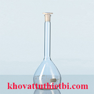 Bình định mức thủy tinh trắng nút nhựa PE bát giác - Duran