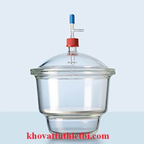 Bình hút ẩm có vòi dạng Mobilex, vĩ sứ, nắp vặn GL32, Khóa PTFE - Duran