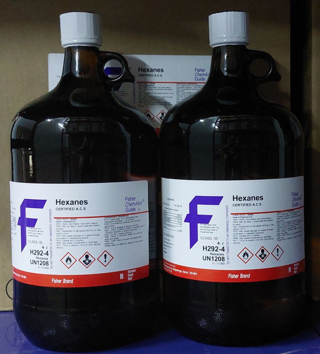 Dung môi hexane cert acs/HPLC 4L, Fisher Chemical