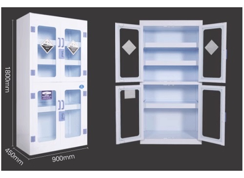 Tủ nhựa PP đựng hóa chất ăn mòn kèm quạt hút mùi 1800x900x450mm