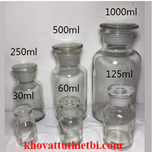 Chai trắng nút mài miệng rộng
