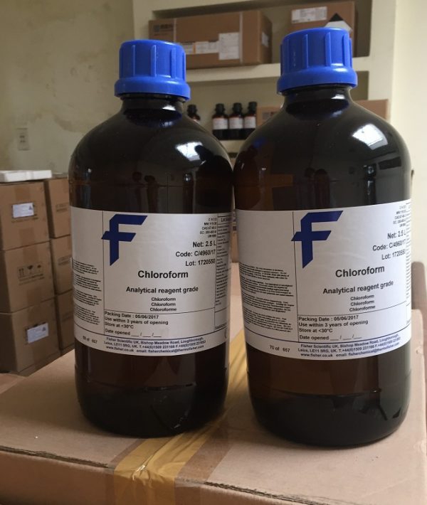 Dung môi chloroform, 99.8+%, for analysis, stabilized with amylene, Fisher Chemical